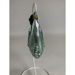 Christborn Glass Figural Fish Christmas Ornament